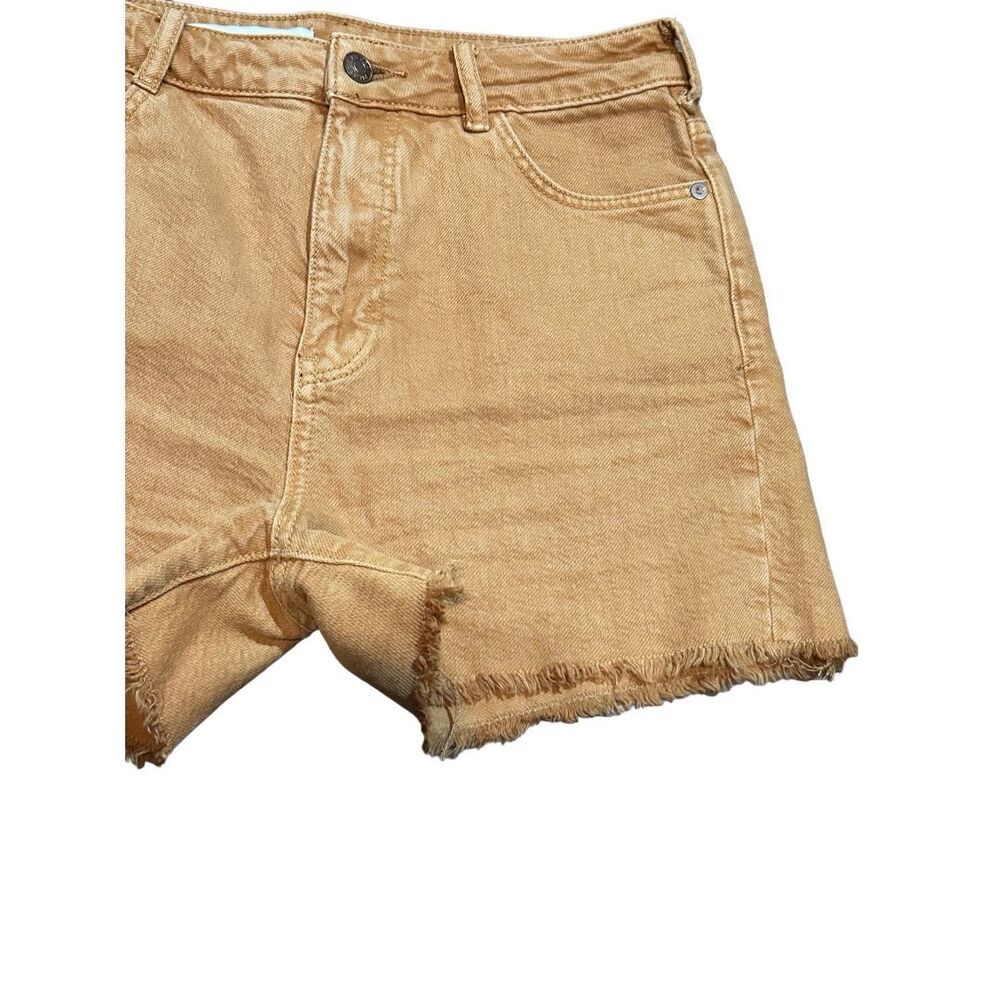 Pilcro by Anthropologie Women Rust Brown Mustard Denim Distressed Shorts Sz 26 - Picture 3 of 8